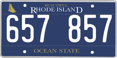 RI license plate 657857