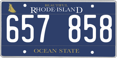 RI license plate 657858