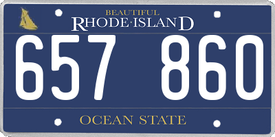 RI license plate 657860