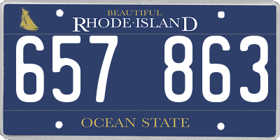 RI license plate 657863