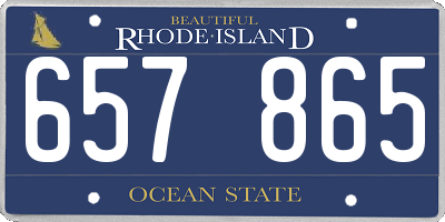 RI license plate 657865