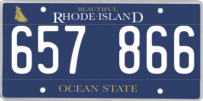 RI license plate 657866