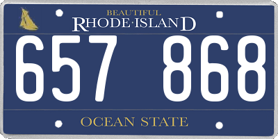 RI license plate 657868