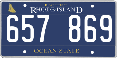 RI license plate 657869