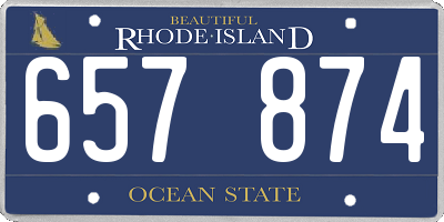 RI license plate 657874
