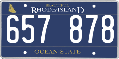 RI license plate 657878