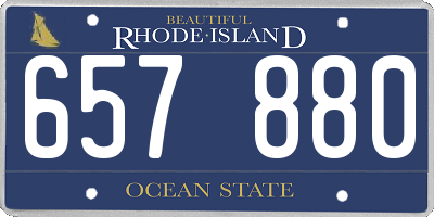 RI license plate 657880