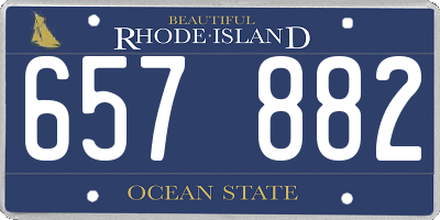 RI license plate 657882