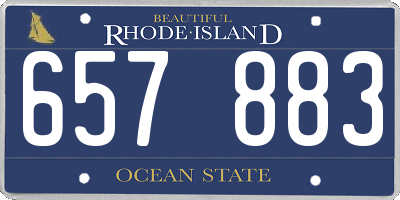RI license plate 657883