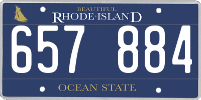 RI license plate 657884