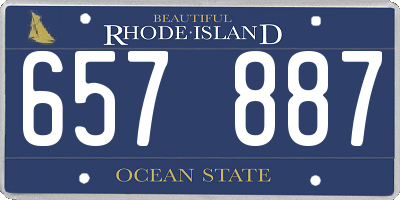 RI license plate 657887