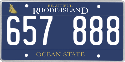 RI license plate 657888