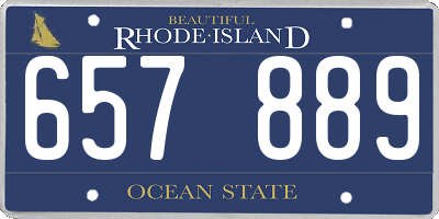 RI license plate 657889
