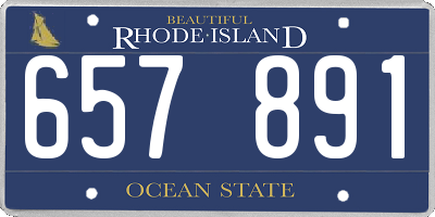 RI license plate 657891