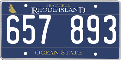 RI license plate 657893