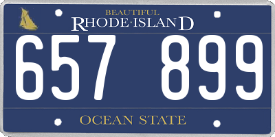 RI license plate 657899