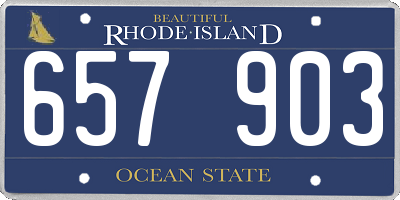 RI license plate 657903
