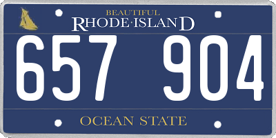 RI license plate 657904