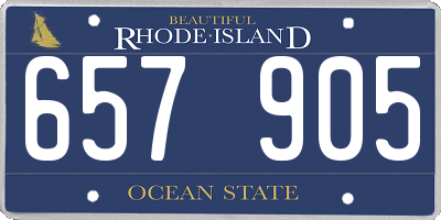 RI license plate 657905