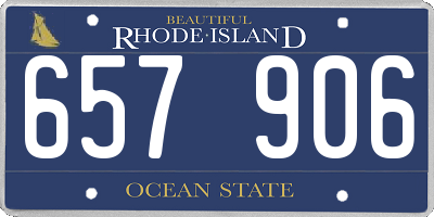 RI license plate 657906