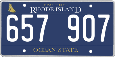 RI license plate 657907