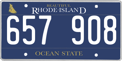 RI license plate 657908
