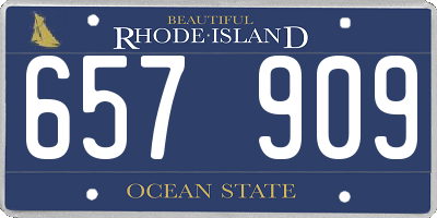 RI license plate 657909