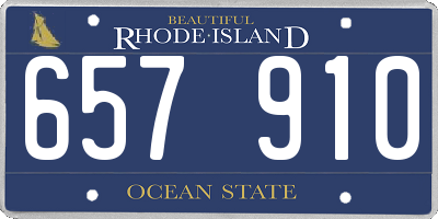 RI license plate 657910