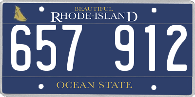RI license plate 657912