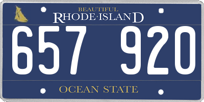 RI license plate 657920