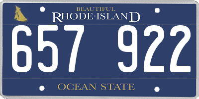 RI license plate 657922