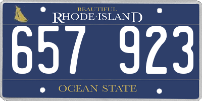 RI license plate 657923