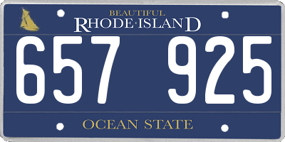 RI license plate 657925