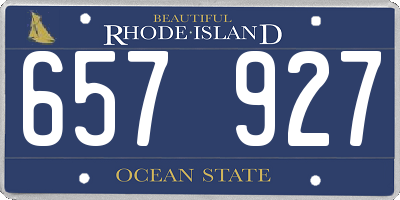 RI license plate 657927
