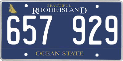 RI license plate 657929