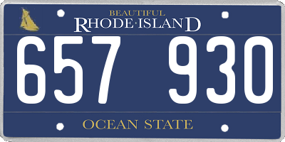 RI license plate 657930