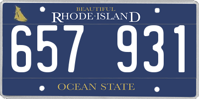 RI license plate 657931