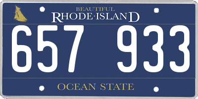 RI license plate 657933