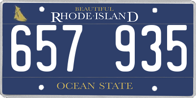 RI license plate 657935