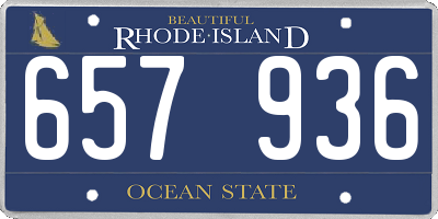 RI license plate 657936