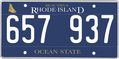 RI license plate 657937