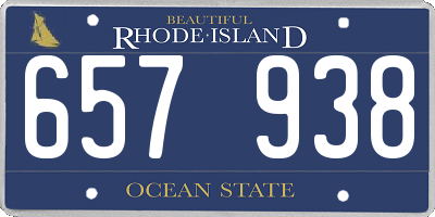 RI license plate 657938