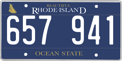 RI license plate 657941