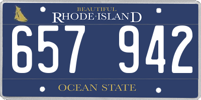 RI license plate 657942