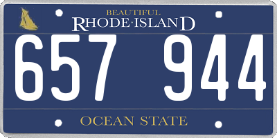 RI license plate 657944