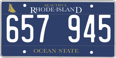 RI license plate 657945