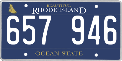 RI license plate 657946