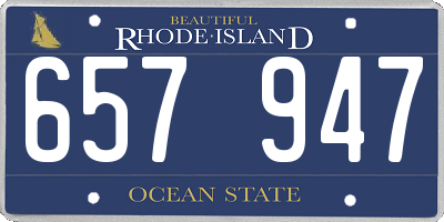 RI license plate 657947