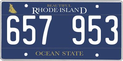RI license plate 657953