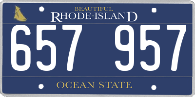 RI license plate 657957